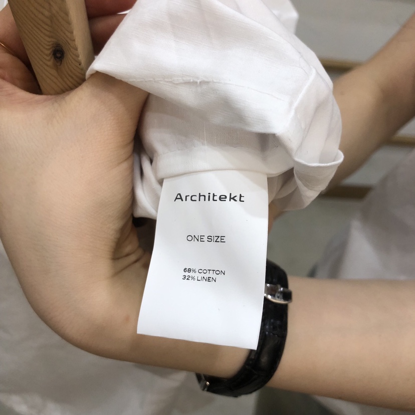 ARCHITEKT韓國代購女裝新款26春夏26夏季時尚襯衫蕾絲衫亞麻ARCHITEKT襯衫/蕾絲衫