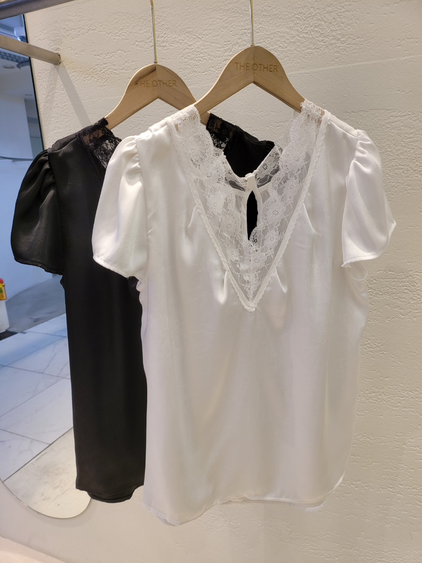 THE OTHER韓國東大門代購女士新品26夏季襯衫蕾絲衫蕾絲緞面THE OTHER襯衫/蕾絲衫
