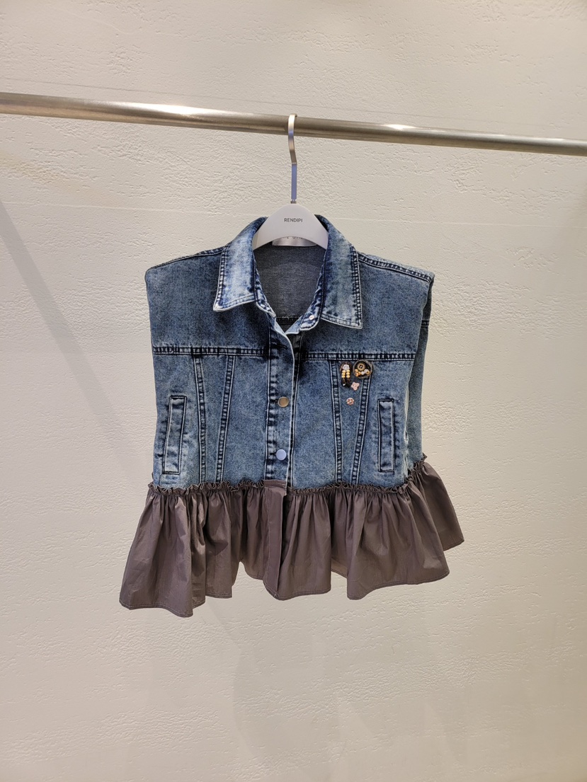 THE OTHER韓國東大門直郵女士新品26春夏時尚馬甲荷葉邊THE OTHER馬甲