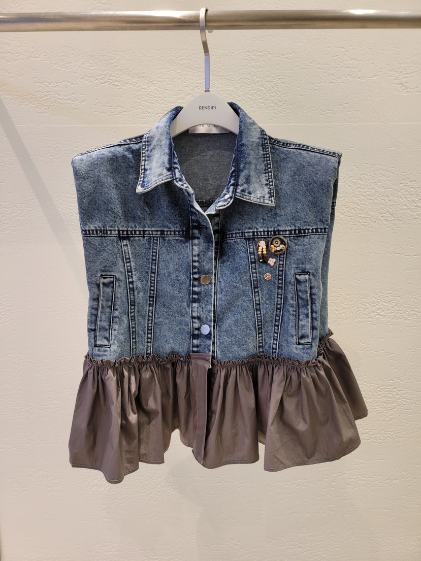 THE OTHER韓國東大門直郵女士新品26春夏時尚馬甲荷葉邊THE OTHER馬甲圖色1