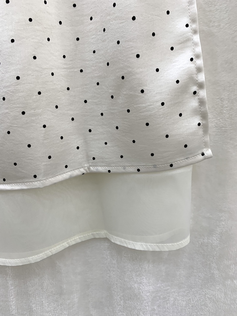 FABRIC韓國直郵女裝新品人氣熱賣休閑推薦26春夏長裙雪紡圓點FABRIC長裙