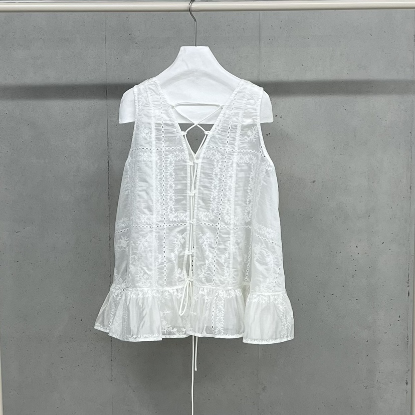 HELDER-P韓國代購女裝新款職業26春夏熱賣吊帶背心刺繡開衩HELDER吊帶/背心