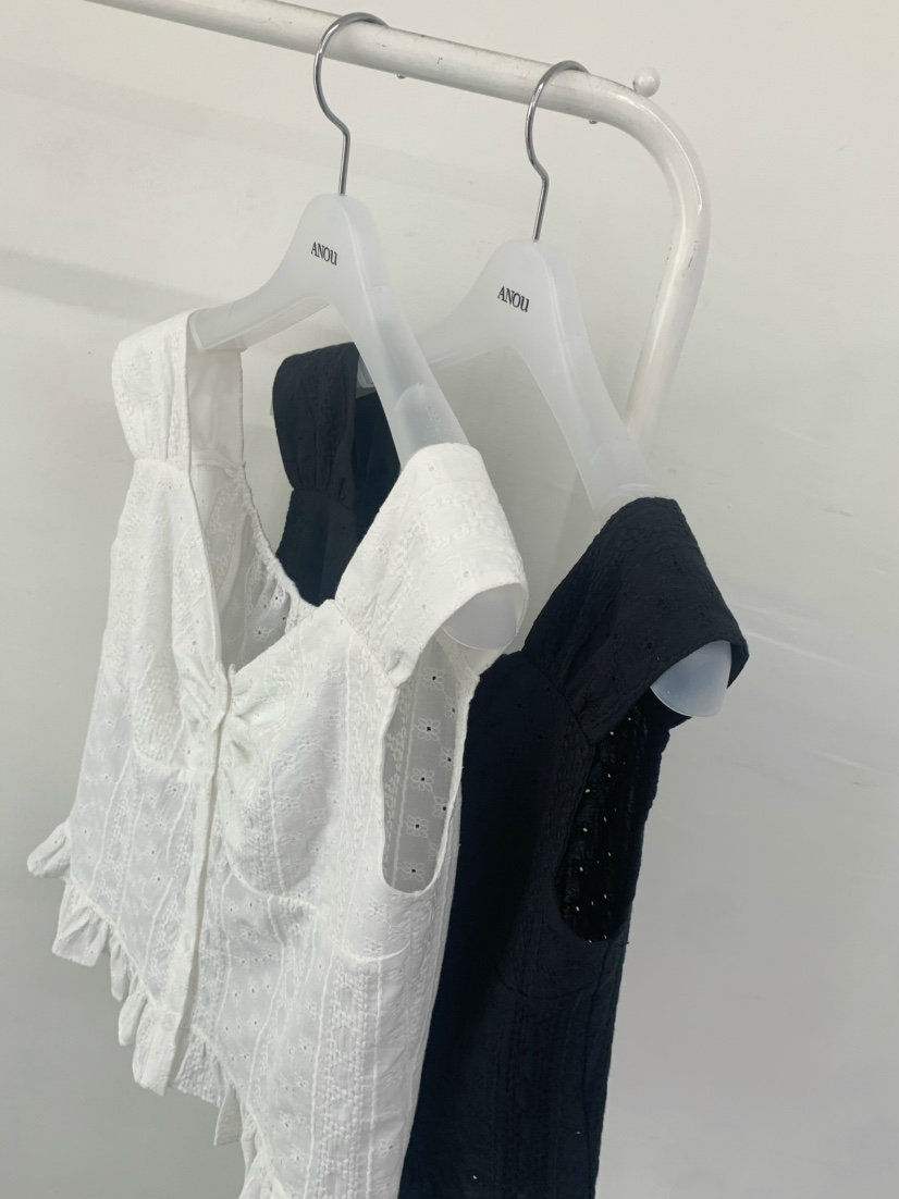 ANOU韓國直郵女士新品26夏季職業熱賣人氣26春夏吊帶背心孔眼ANOU吊帶/背心