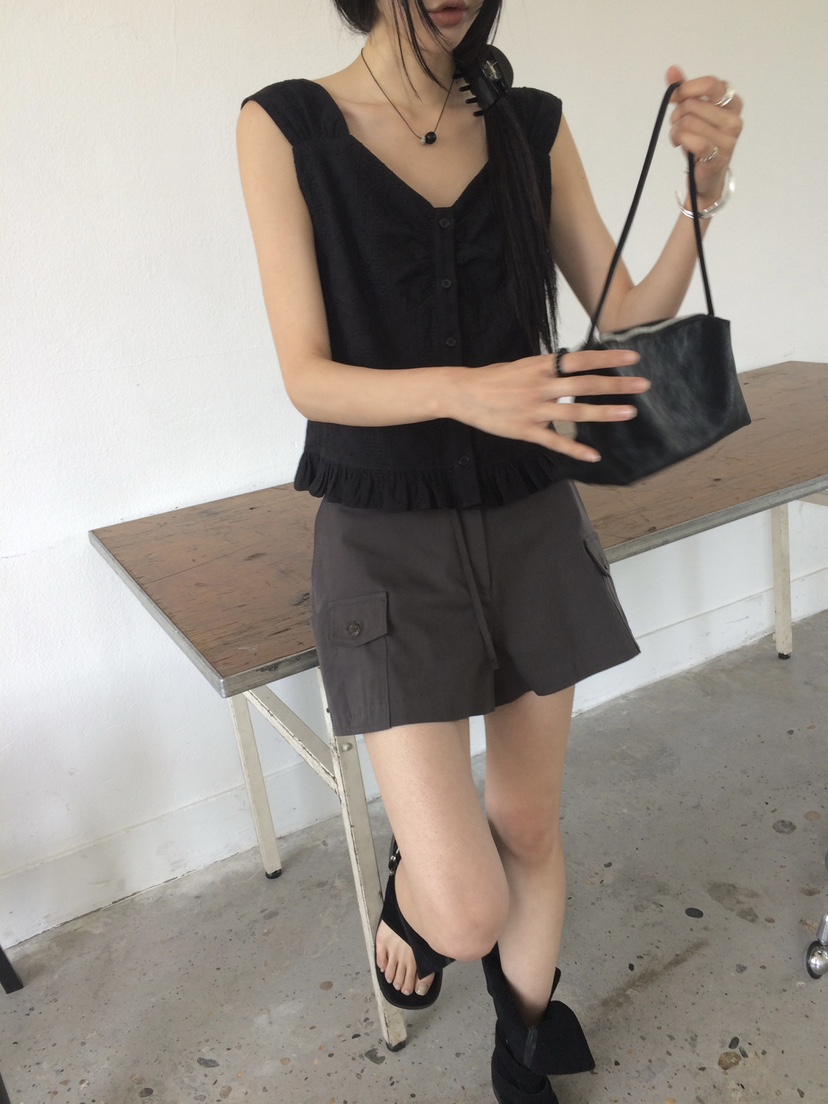 ANOU韓國直郵女士新品26夏季職業熱賣人氣26春夏吊帶背心孔眼ANOU吊帶/背心