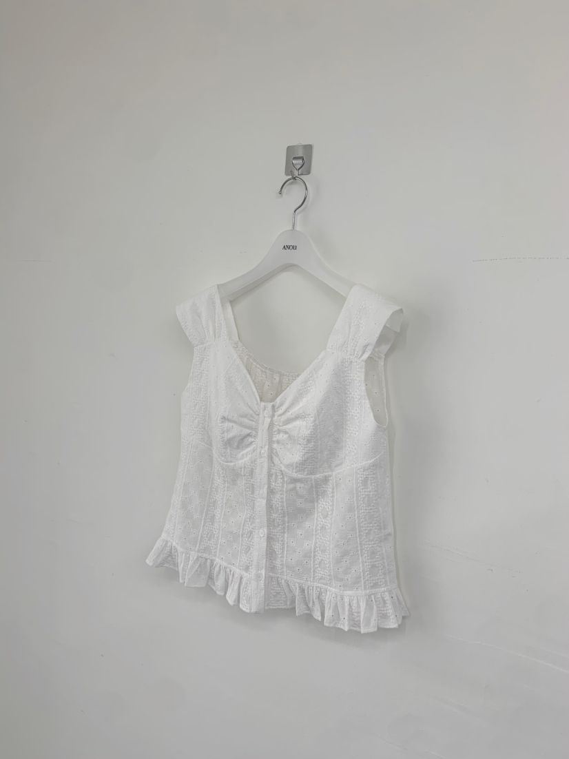 ANOU韓國直郵女士新品26夏季職業熱賣人氣26春夏吊帶背心孔眼ANOU吊帶/背心