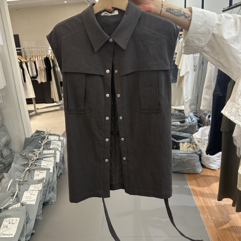 JADEMARKET韓國東大門直郵女士新品職業推薦26夏季馬甲含腰帶JADE SEOUL_MARKET馬甲圖色2