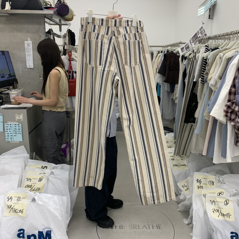 BREATHE韓國直郵女裝新品推薦人氣休閑熱賣26春夏休閑褲條紋BREATHE休閑褲