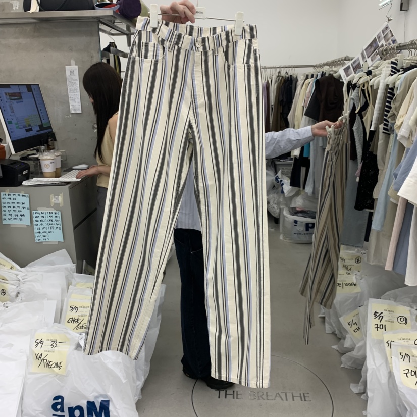 BREATHE韓國直郵女裝新品推薦人氣休閑熱賣26春夏休閑褲條紋BREATHE休閑褲圖色1