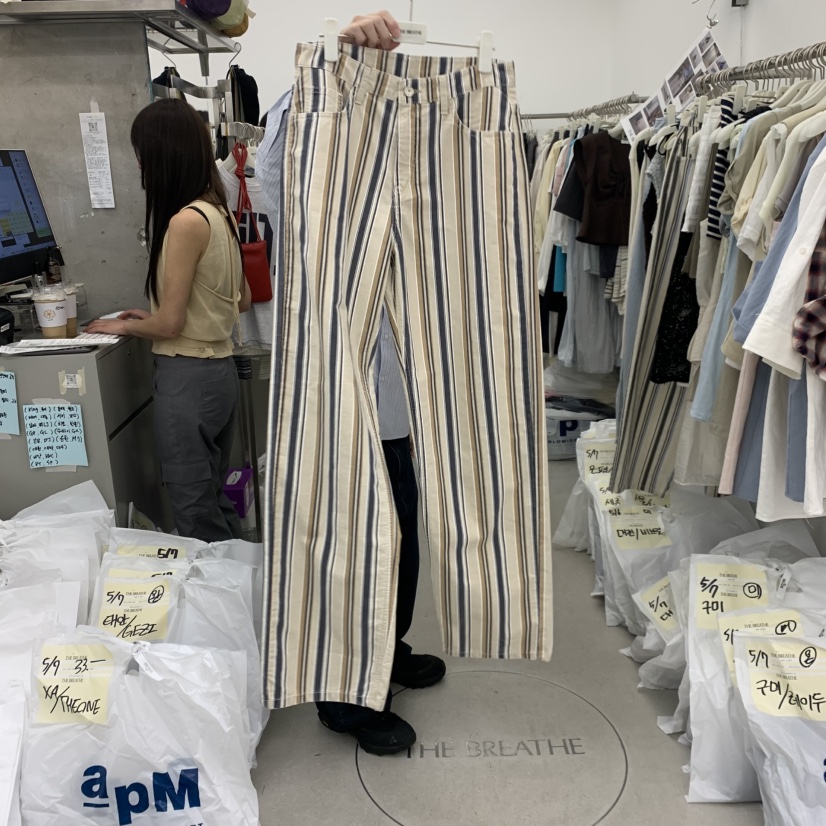 BREATHE韓國直郵女裝新品推薦人氣休閑熱賣26春夏休閑褲條紋BREATHE休閑褲圖色2