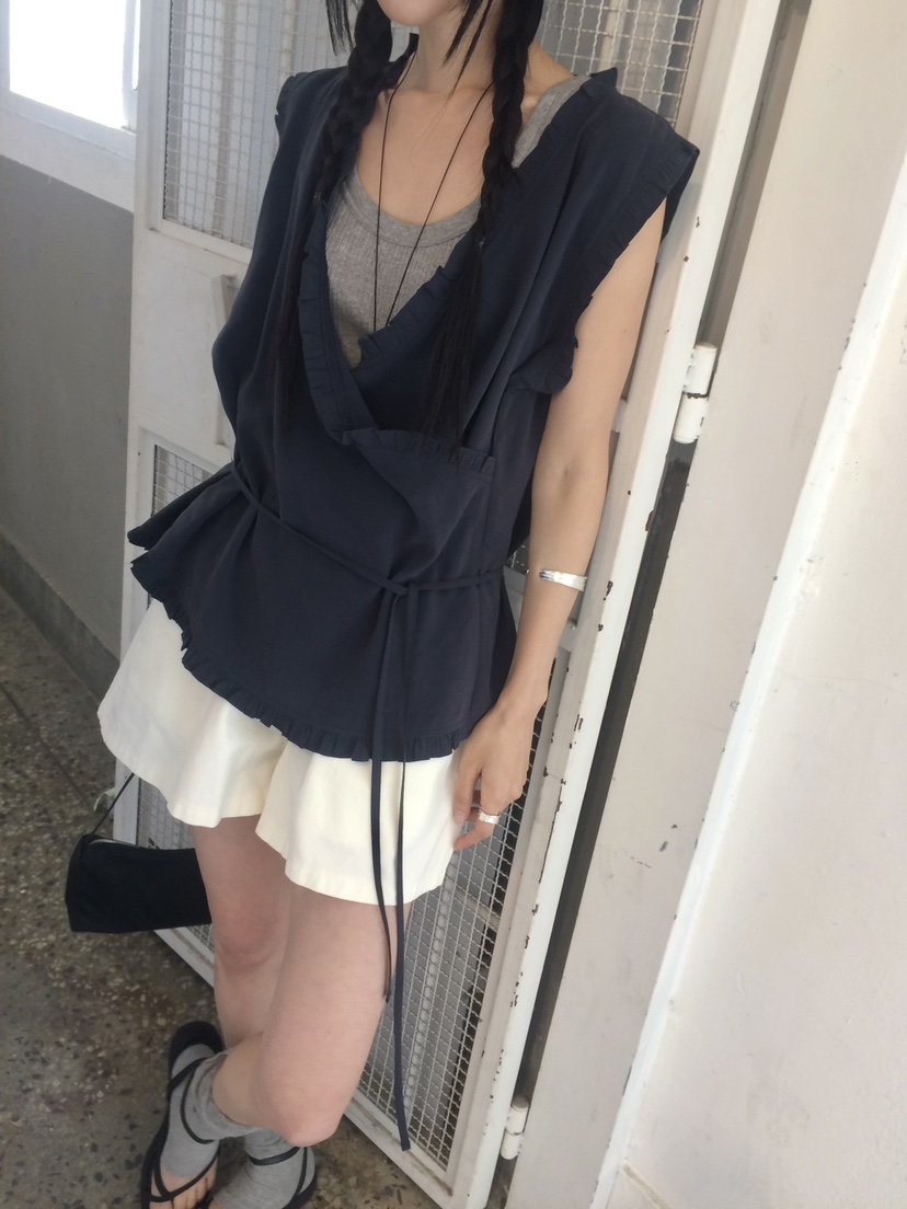 ANOU韓國直郵女士新款職業時尚26夏季休閑吊帶背心含腰繩ANOU吊帶/背心