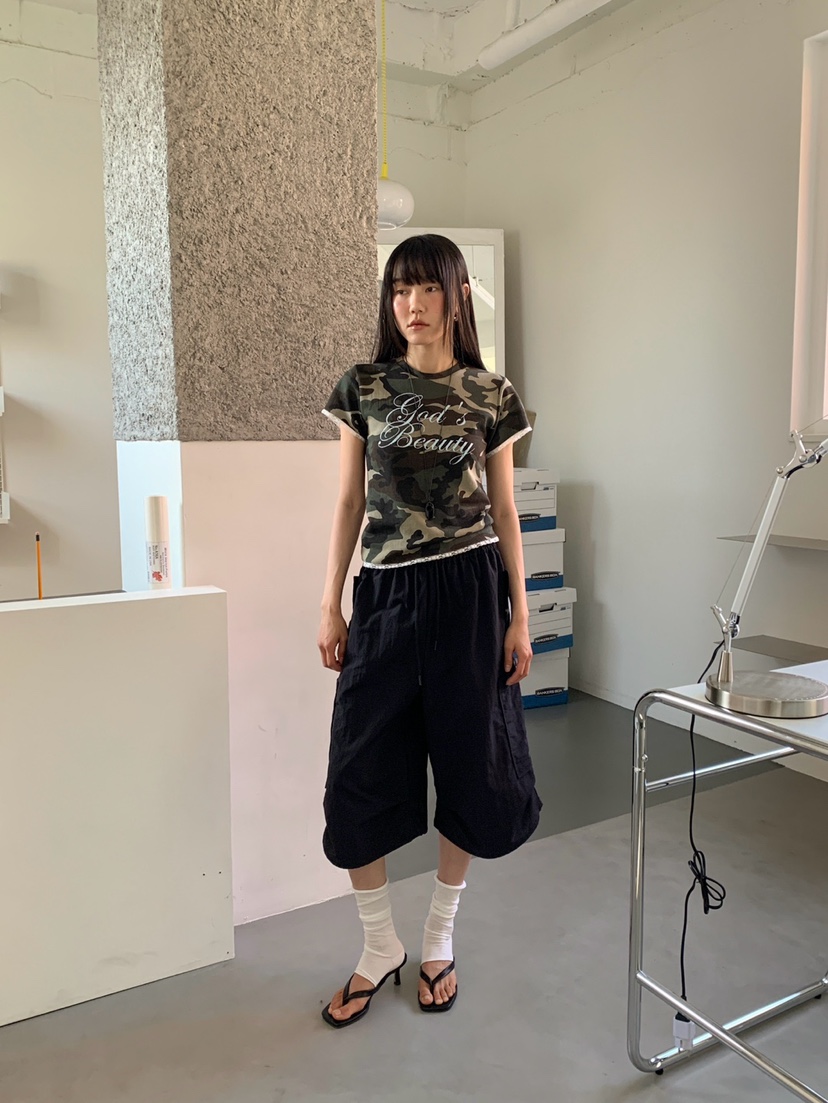 MORE THAN-P韓國直郵女裝新款休閑26夏季人氣時尚T恤迷彩MORE THANT恤