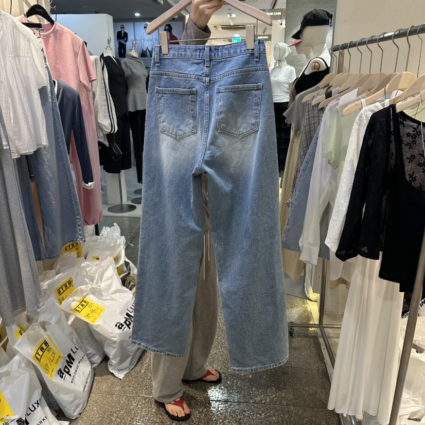 LIL韓國直郵實拍女裝新款熱賣休閑26夏季職業推薦人氣牛仔褲LIL牛仔褲