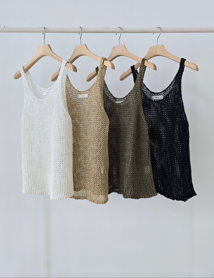 J SHOP韓國東大門代購女士新品26夏季吊帶背心手工編織亞麻J_SHOP吊帶/背心