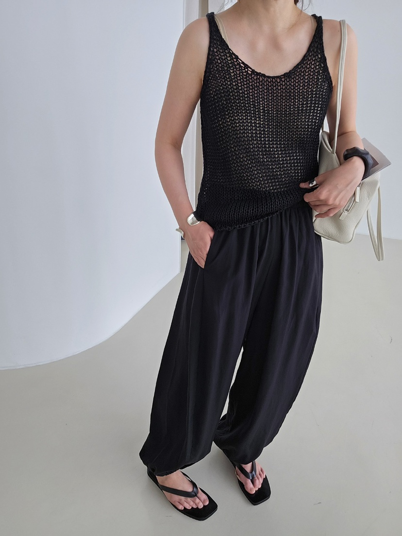 J SHOP韓國東大門代購女士新品26夏季吊帶背心手工編織亞麻J_SHOP吊帶/背心