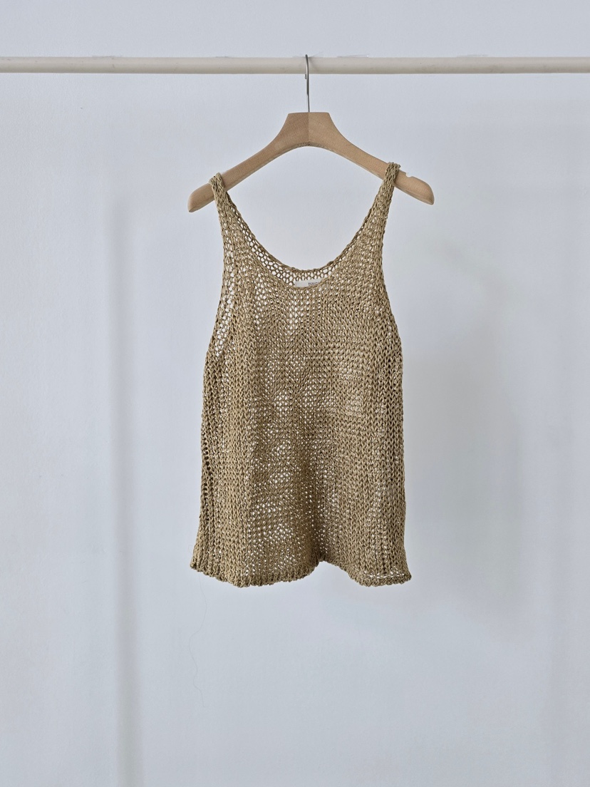 J SHOP韓國東大門代購女士新品26夏季吊帶背心手工編織亞麻J_SHOP吊帶/背心圖色2