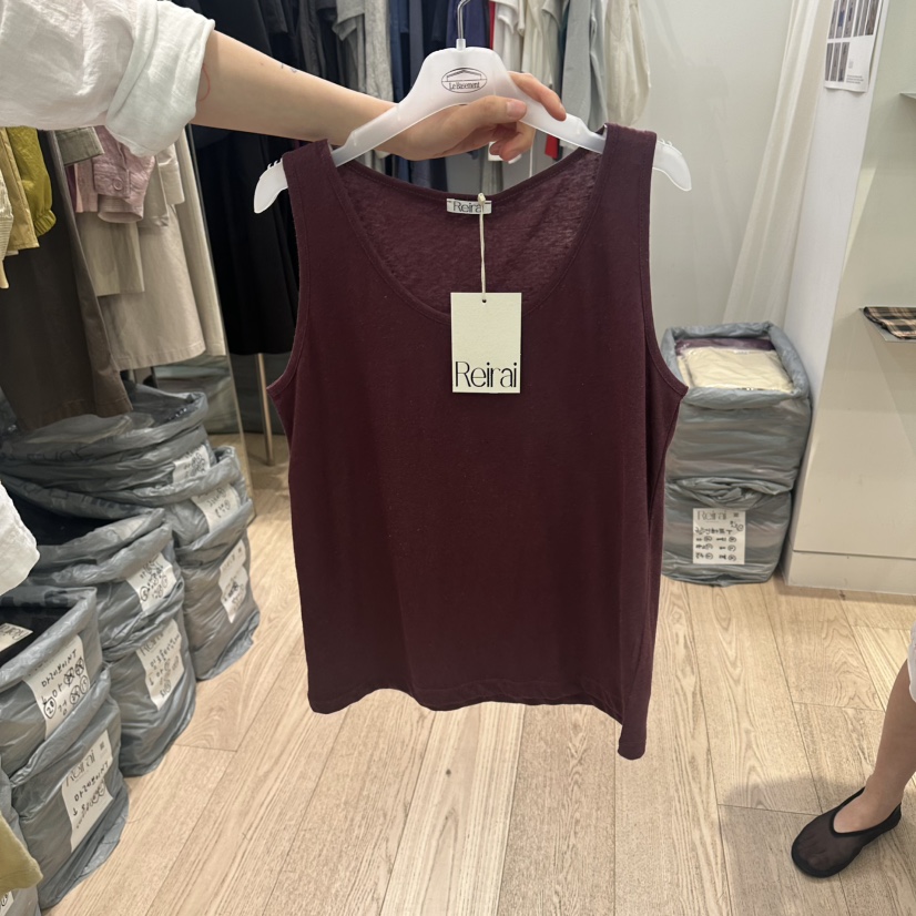 REIRAI韓國東大門代購女士新品休閑熱賣推薦吊帶背心亞麻布Reirai吊帶/背心圖色3