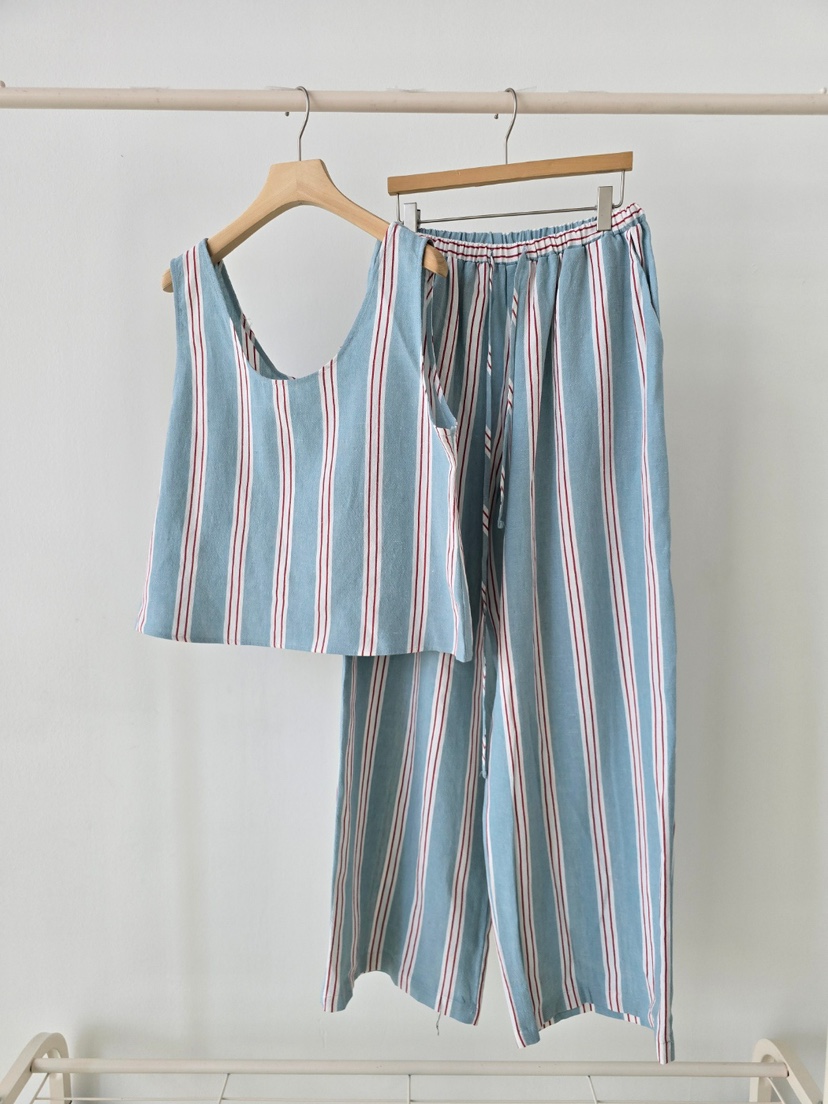 J SHOP東大門實拍韓國女士新品時尚人氣26春夏休閑褲條紋J_SHOP休閑褲