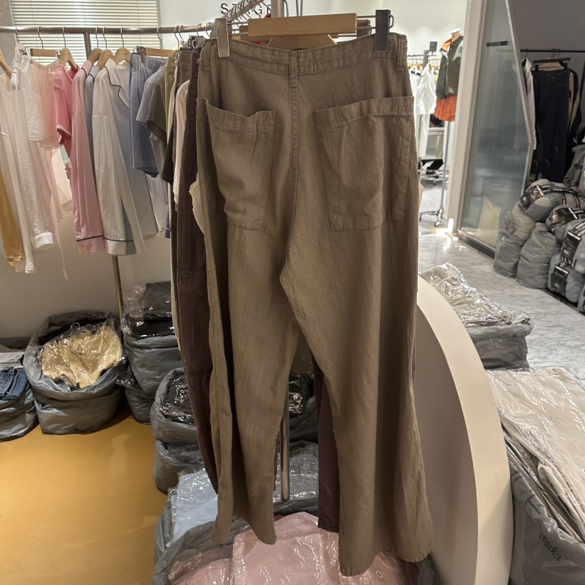 DE VENTI韓國直郵實拍女士新品職業推薦休閑褲工裝褲亞麻DE VENTI休閑褲