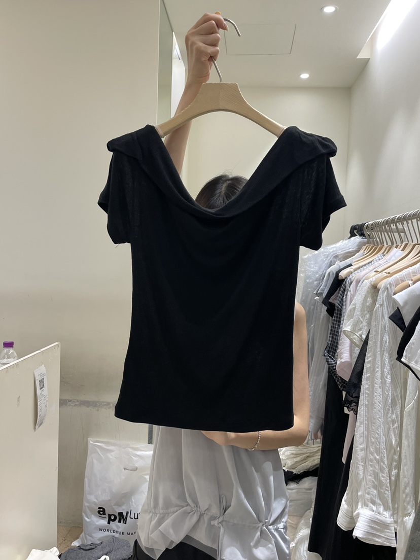 FLOWER-L韓國東大門代購女士新品休閑職業人氣時尚推薦T恤FLOWER-LT恤圖色4黑色