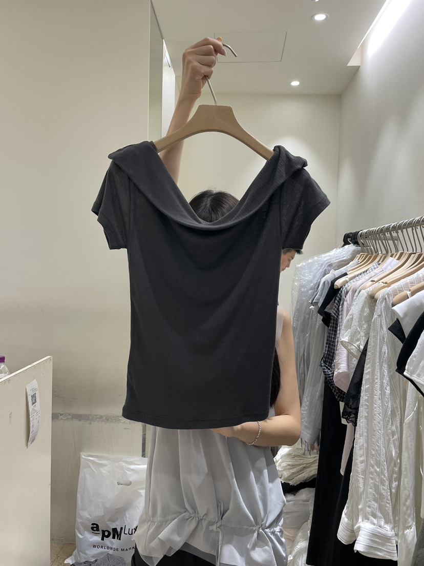 FLOWER-L韓國東大門代購女士新品休閑職業人氣時尚推薦T恤FLOWER-LT恤圖色5墨色