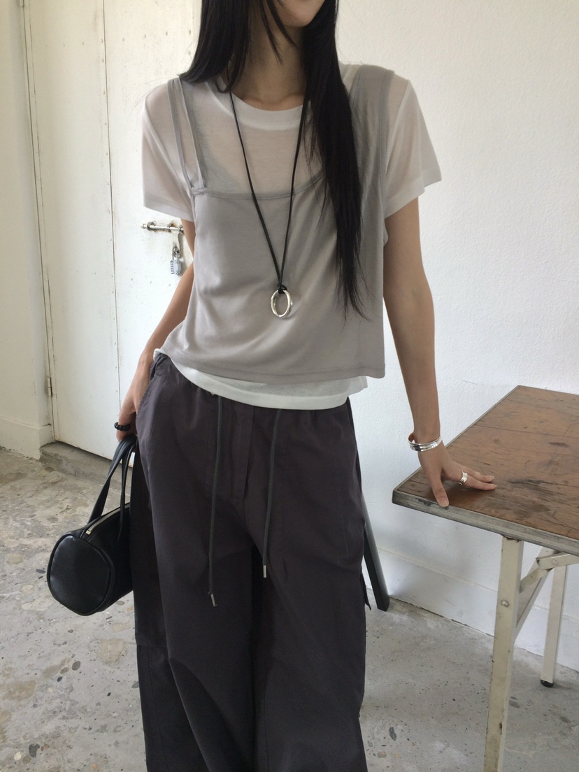 ANOU東大門實拍韓國女裝新款時尚26春夏熱賣休閑套裝雙層ANOU套裝