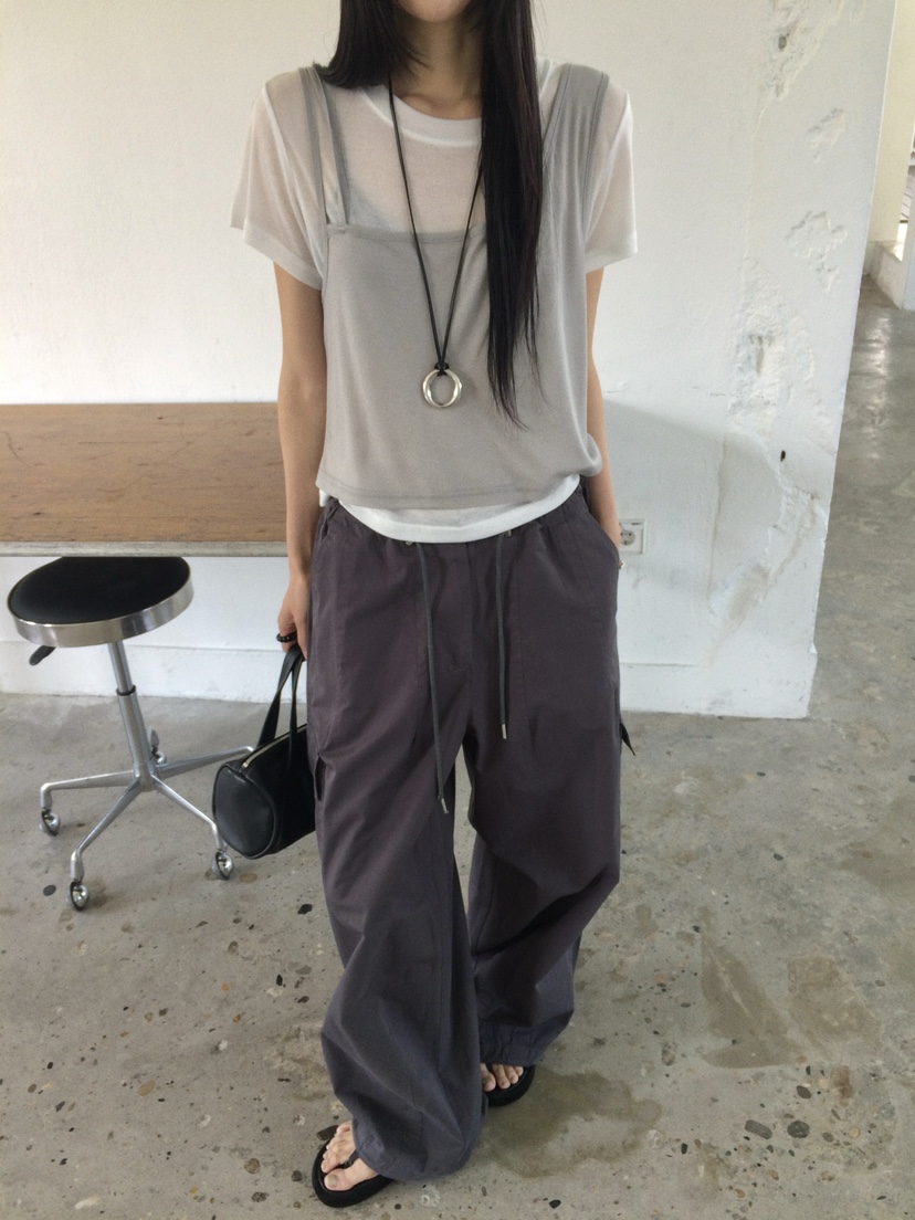 ANOU東大門實拍韓國女裝新款時尚26春夏熱賣休閑套裝雙層ANOU套裝