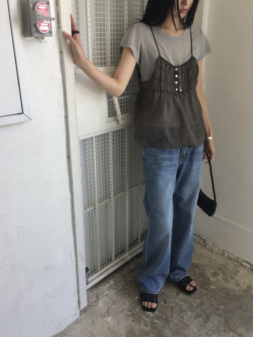 ANOU東大門實拍韓國女裝新款職業時尚休閑推薦吊帶背心透明ANOU吊帶/背心