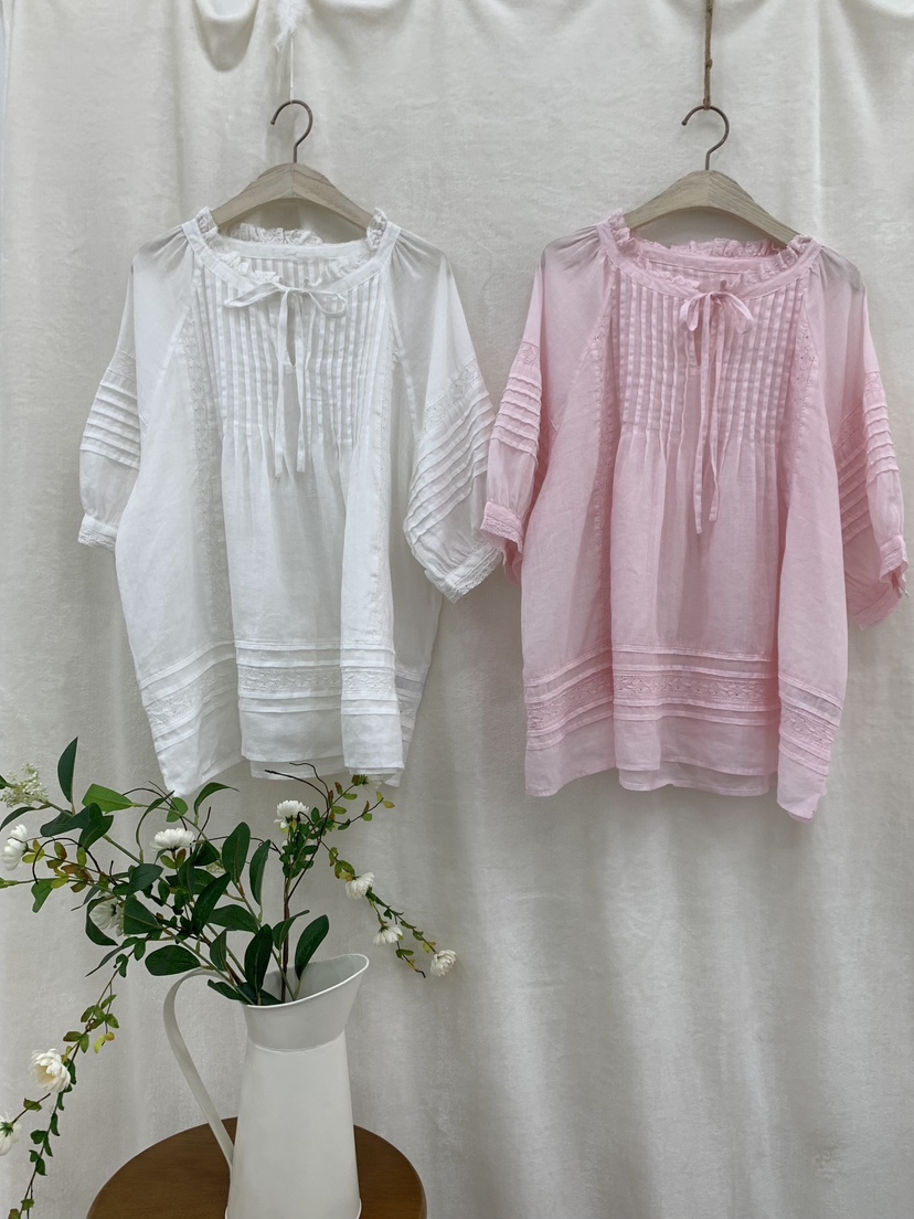 FABRIC韓國東大門直郵女裝新品26春夏人氣襯衫蕾絲衫亞麻布FABRIC襯衫/蕾絲衫