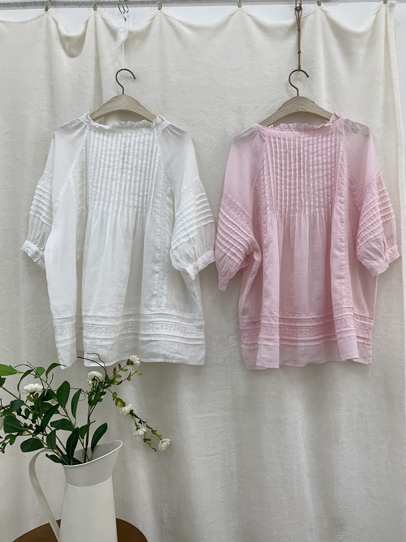 FABRIC韓國東大門直郵女裝新品26春夏人氣襯衫蕾絲衫亞麻布FABRIC襯衫/蕾絲衫
