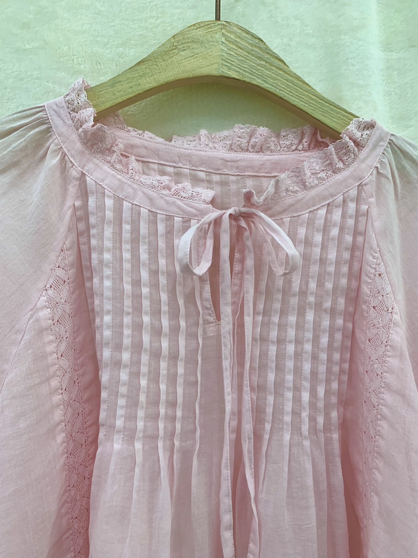 FABRIC韓國東大門直郵女裝新品26春夏人氣襯衫蕾絲衫亞麻布FABRIC襯衫/蕾絲衫