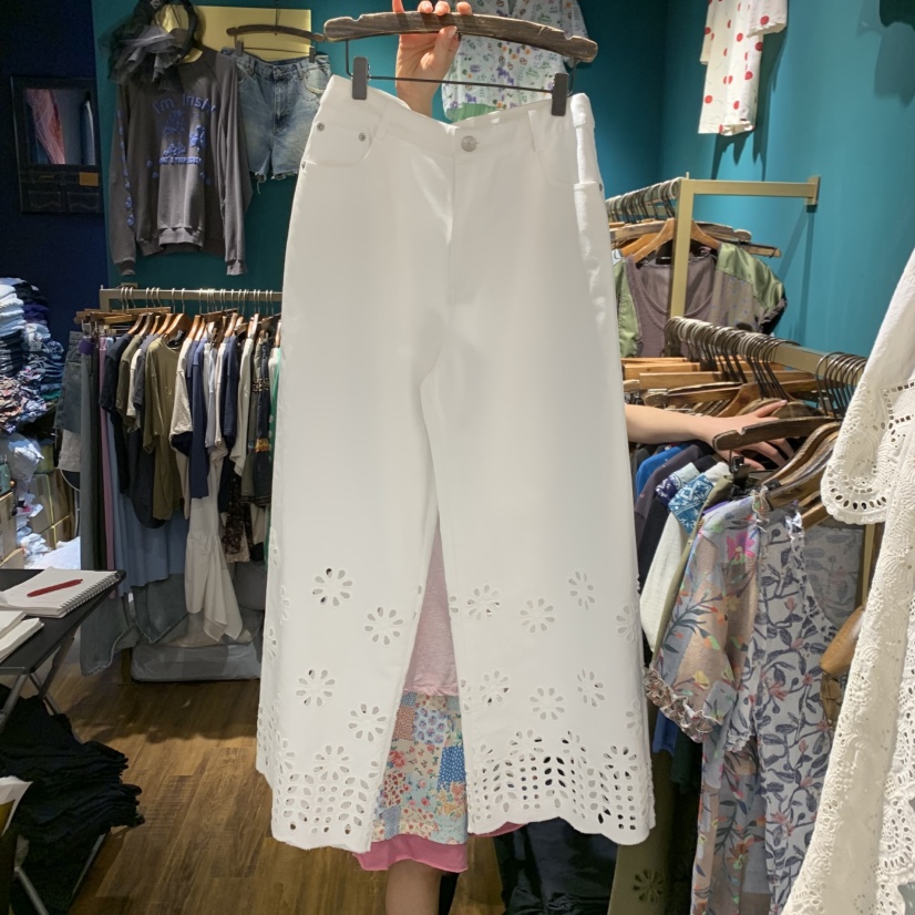 MERCI LINDA韓國東大門直郵女士新品人氣休閑褲棉質蕾絲MERCI LINDA休閑褲圖色1