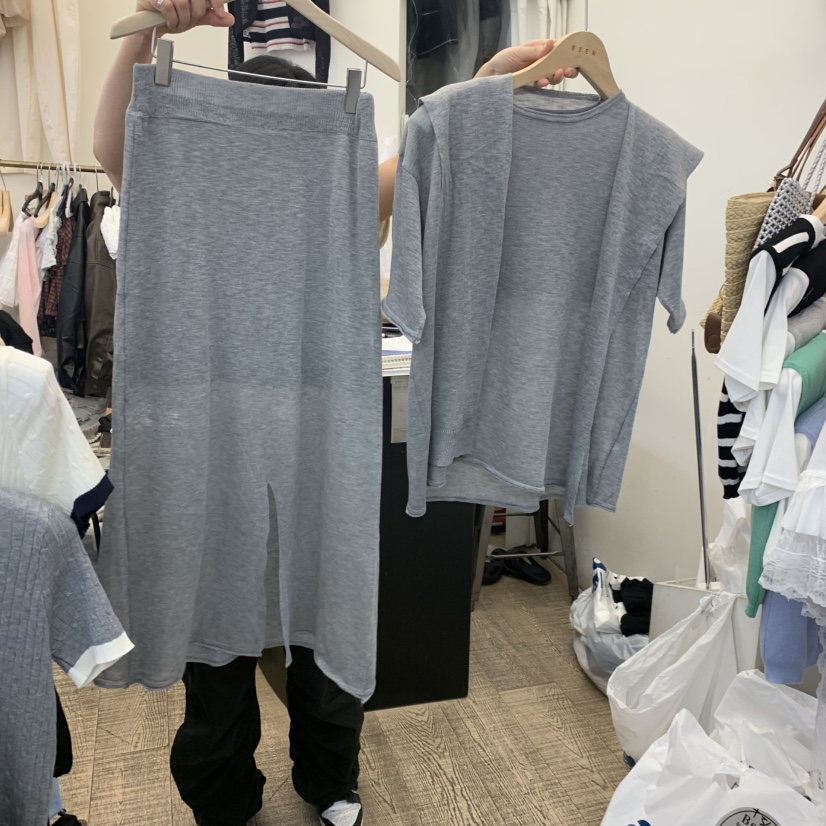 BEEN-A韓國直郵女裝新品休閑人氣26春夏熱賣套裝三件套披肩BEEN-A套裝圖色1