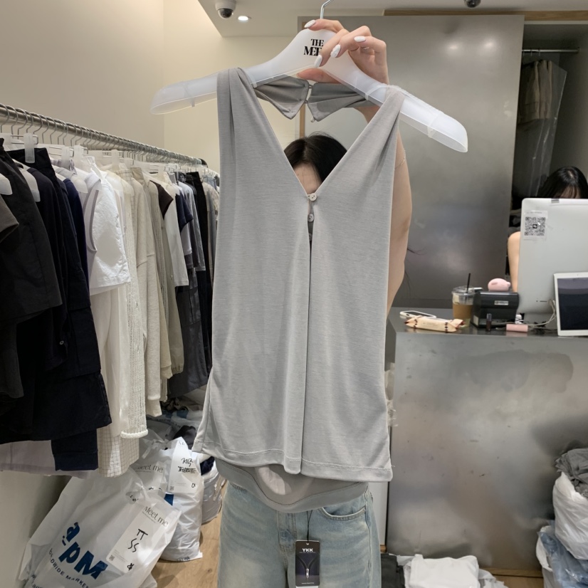 MEET ME韓國東大門代購女裝新品人氣職業時尚吊帶背心鵝MEET ME吊帶/背心圖色1
