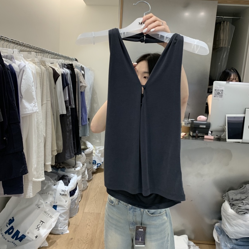 MEET ME韓國東大門代購女裝新品人氣職業時尚吊帶背心鵝MEET ME吊帶/背心圖色3