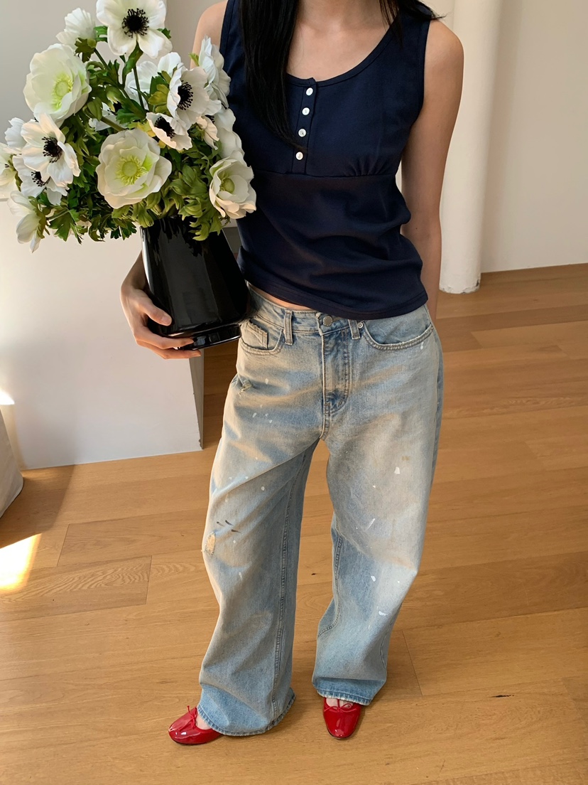LOVE MY SANTA韓國東大門直郵女裝新品熱賣26春夏牛仔褲Santa/LOVE MY SANTA牛仔褲