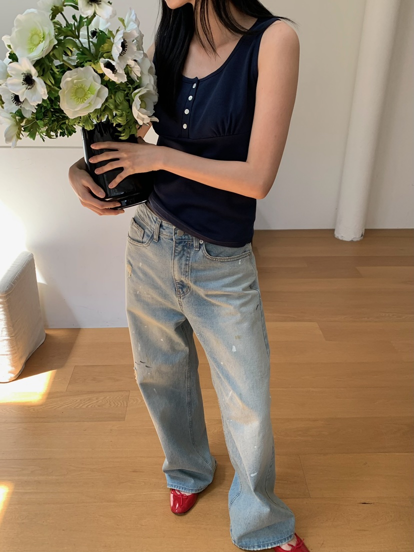 LOVE MY SANTA韓國東大門直郵女裝新品熱賣26春夏牛仔褲Santa/LOVE MY SANTA牛仔褲
