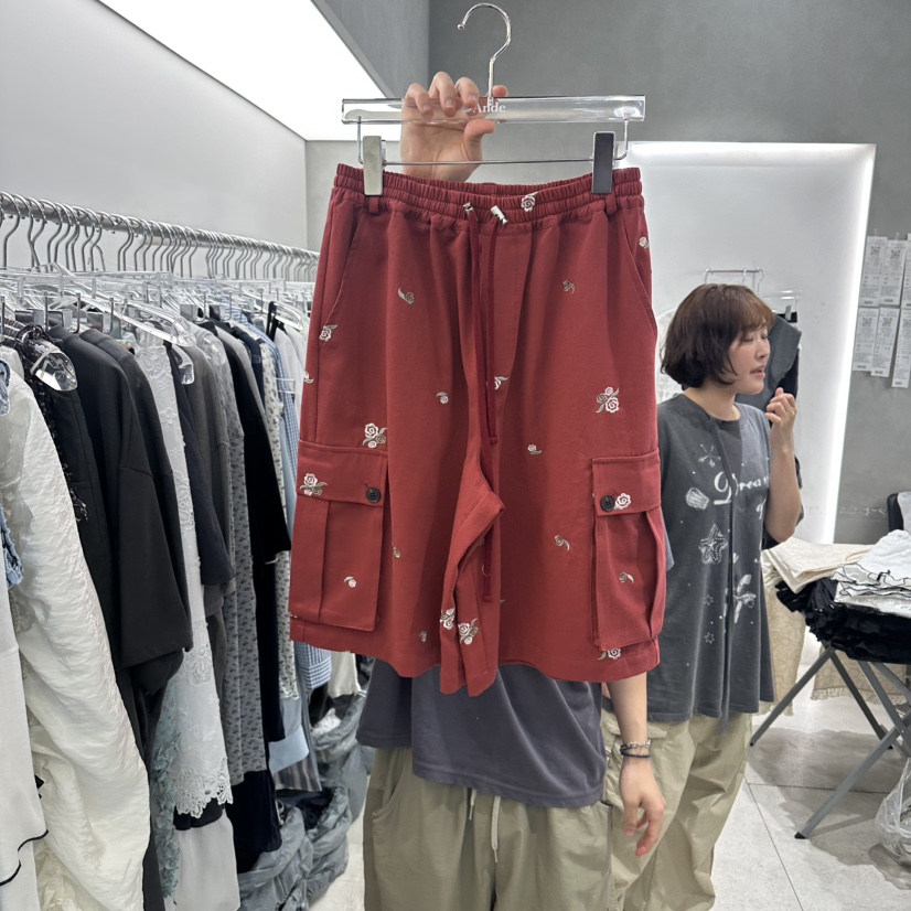 ANDE東大門實拍韓國女士新款熱賣推薦26春夏時尚短褲刺繡Ande短褲圖色1