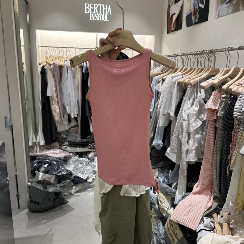 BERTHA韓國東大門直郵女裝新款休閑推薦吊帶背心天絲船領BERTHA吊帶/背心圖色3