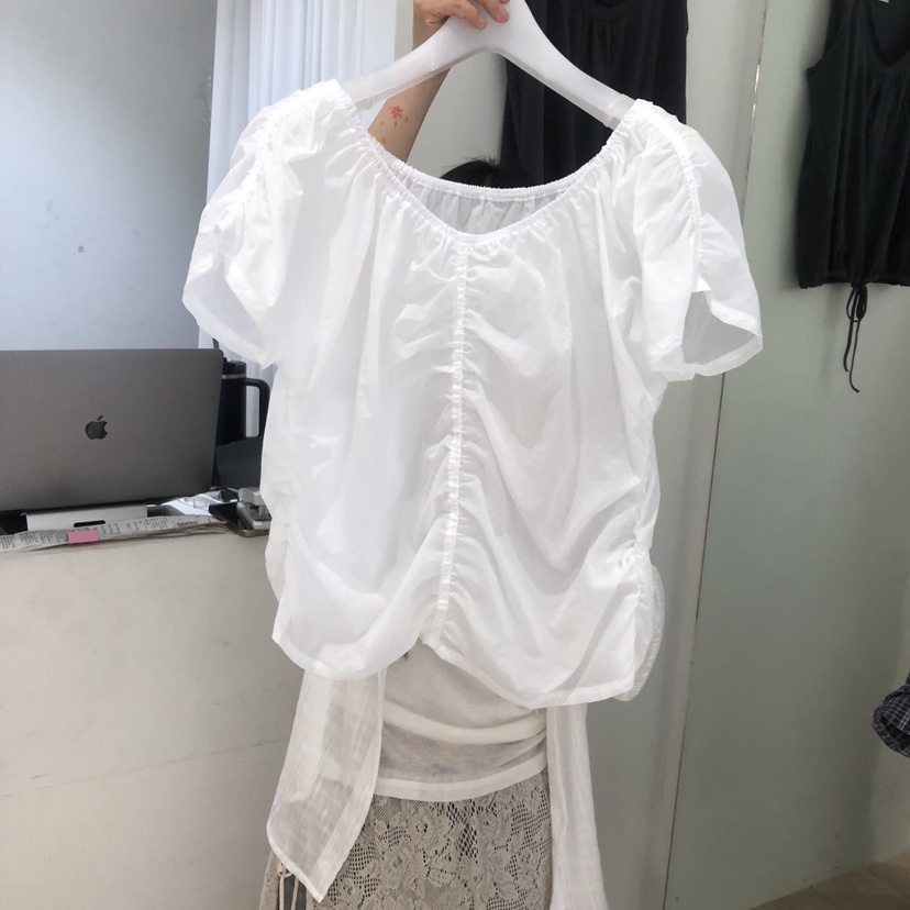 AUBE韓國直郵女士新品熱賣26夏季休閑時尚襯衫蕾絲衫兩面穿AUBE襯衫/蕾絲衫圖色2
