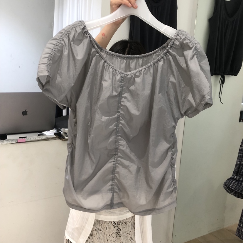 AUBE韓國直郵女士新品熱賣26夏季休閑時尚襯衫蕾絲衫兩面穿AUBE襯衫/蕾絲衫圖色3