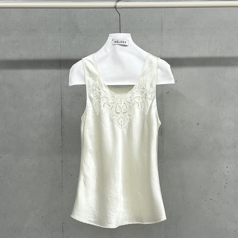 HELDER-P韓國直郵實拍女士新品26夏季熱賣吊帶背心刺繡緞面HELDER吊帶/背心圖色1