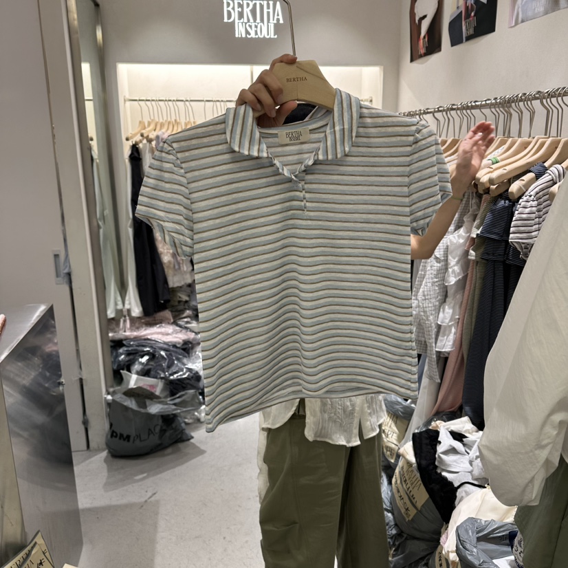 BERTHA韓國代購女士新品26春夏推薦人氣熱賣時尚職業休閑T恤BERTHAT恤圖色1