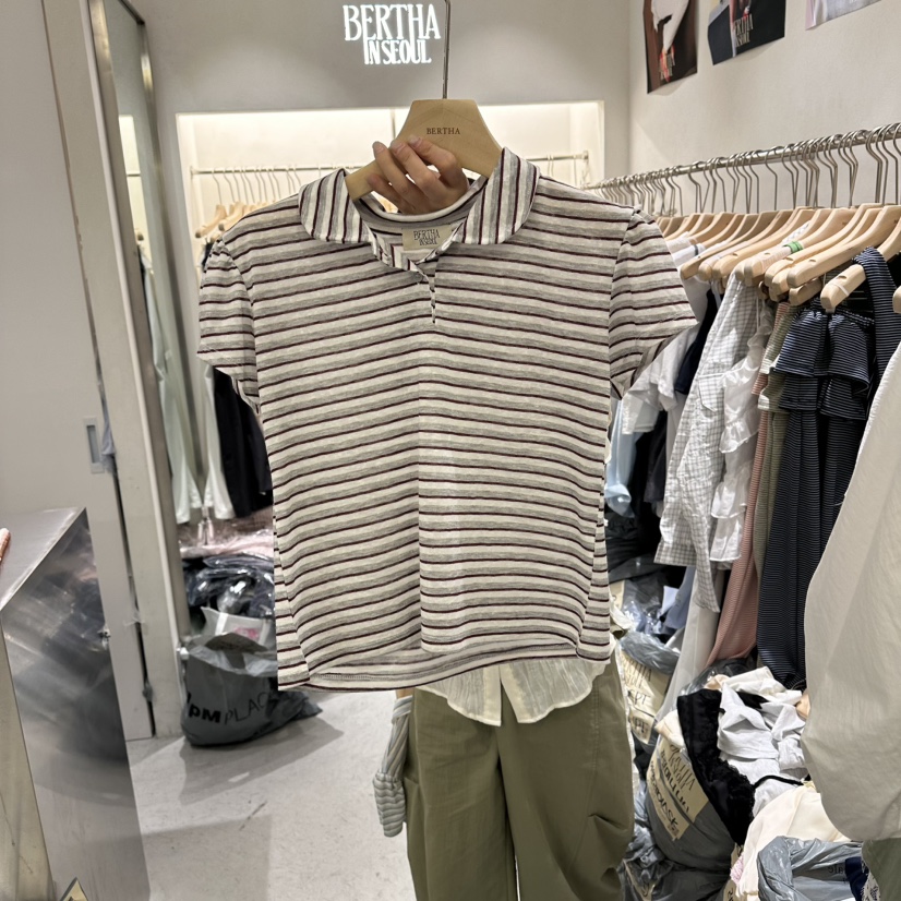 BERTHA韓國代購女士新品26春夏推薦人氣熱賣時尚職業休閑T恤BERTHAT恤圖色2