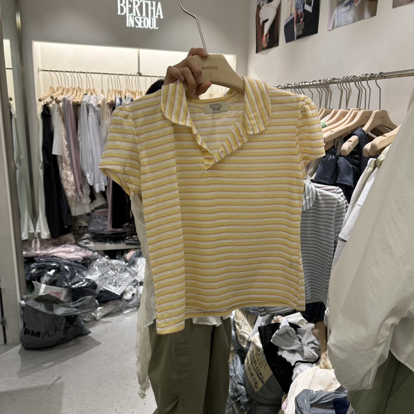 BERTHA韓國代購女士新品26春夏推薦人氣熱賣時尚職業休閑T恤BERTHAT恤圖色3