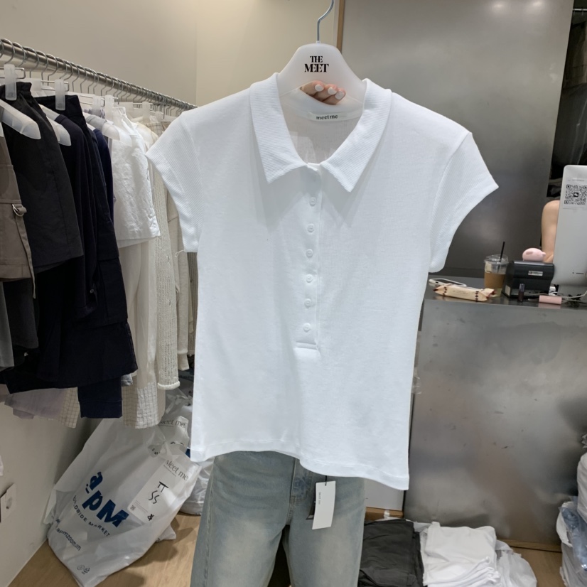MEET ME韓國代購女士新款26夏季推薦熱賣時尚職業T恤深VMEET MET恤圖色2