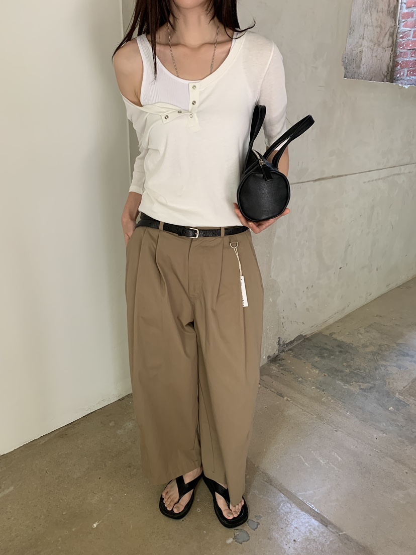 B_GARDER韓國直郵女裝新款職業時尚26夏季休閑褲不含腰帶棉B.GARDER休閑褲
