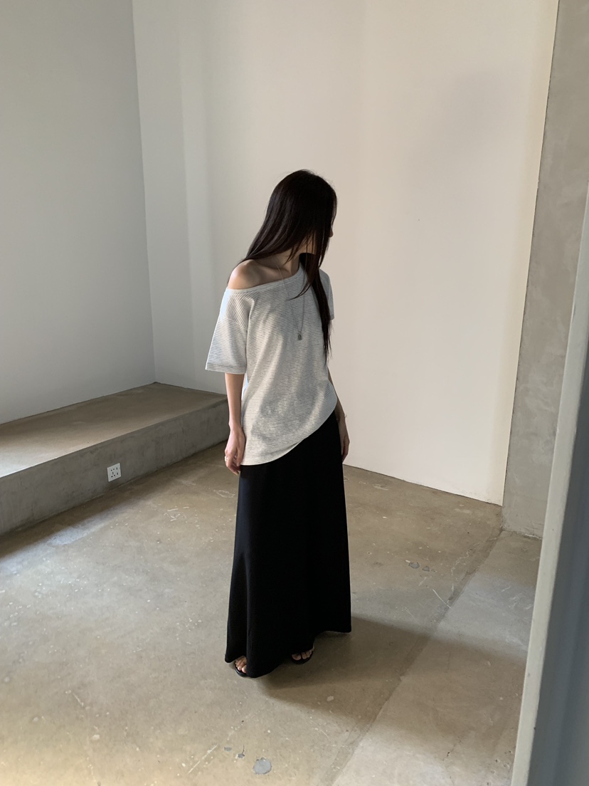 B_GARDER韓國代購女裝新品26夏季休閑職業人氣26春夏T恤條紋B.GARDERT恤
