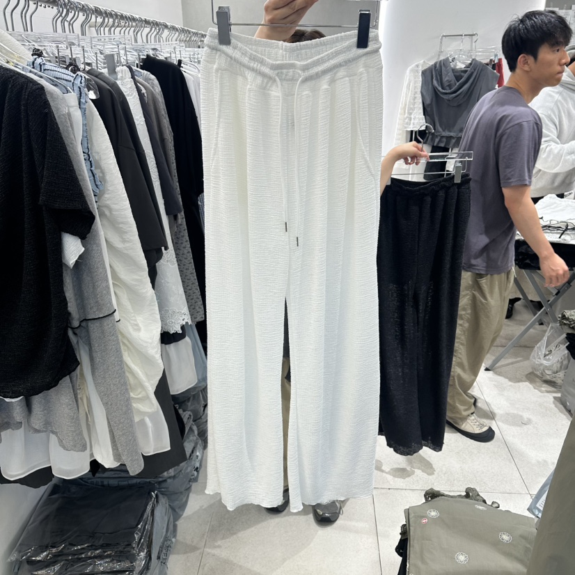 ANDE韓國直郵女士新款推薦熱賣職業人氣26春夏休閑褲亞麻Ande休閑褲圖色1