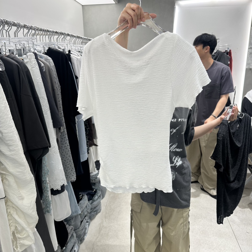 ANDE韓國代購女士新款職業26春夏人氣26夏季襯衫蕾絲衫亞麻Ande襯衫/蕾絲衫