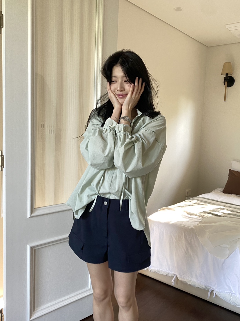 ERUME東大門實拍韓國女裝新款人氣26夏季推薦職業襯衫蕾絲衫ERUME襯衫/蕾絲衫